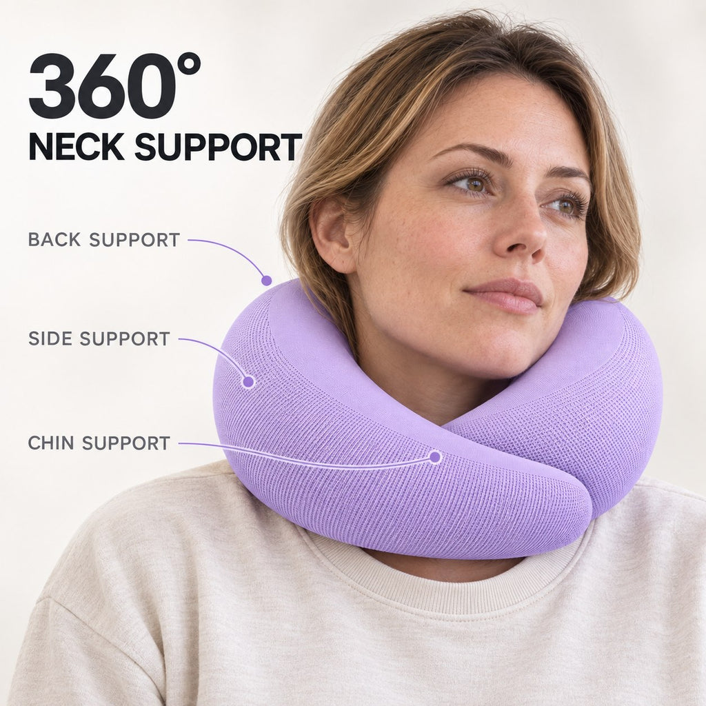 360° Memory Foam Neck Pillow with Case