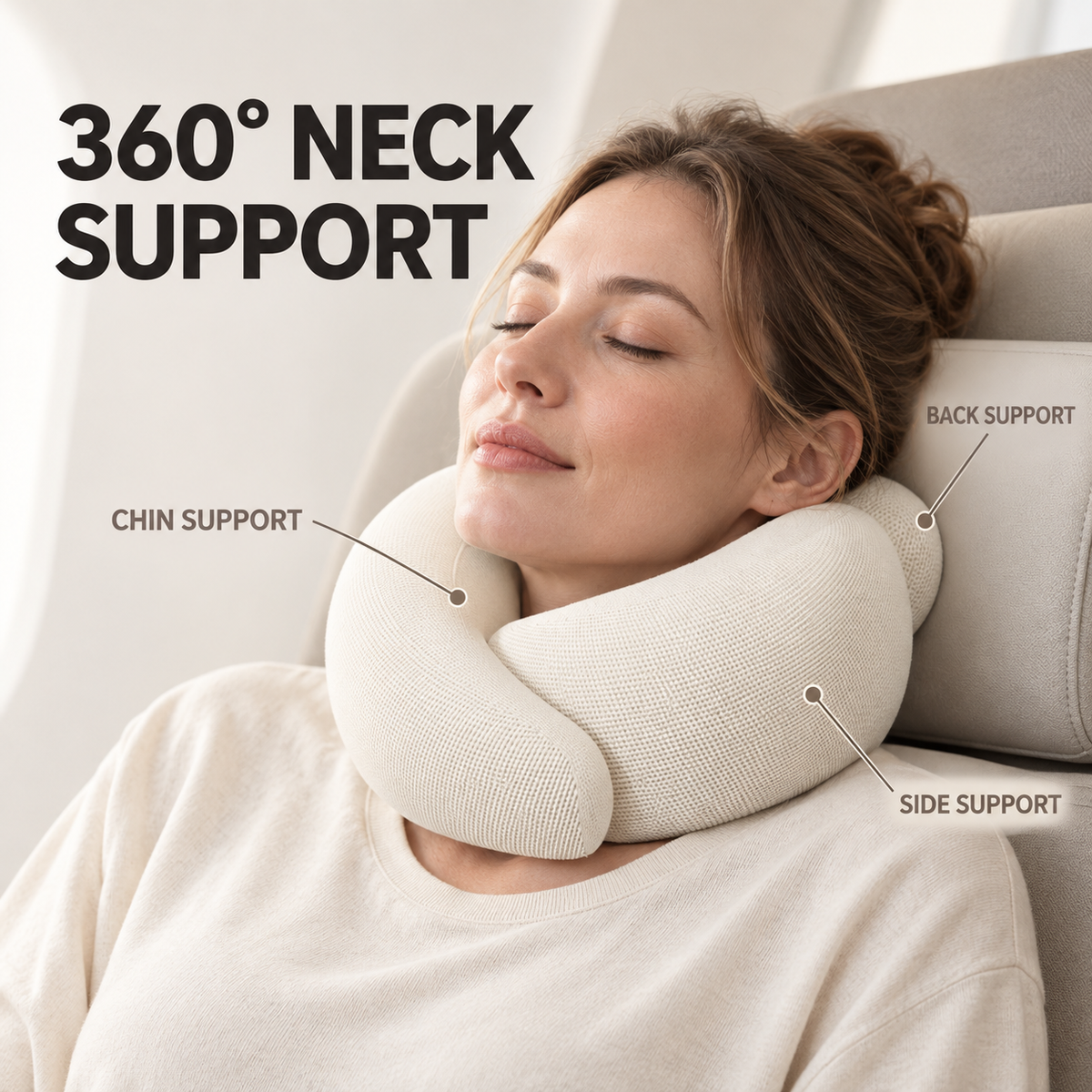 360° Memory Foam Neck Pillow with Case