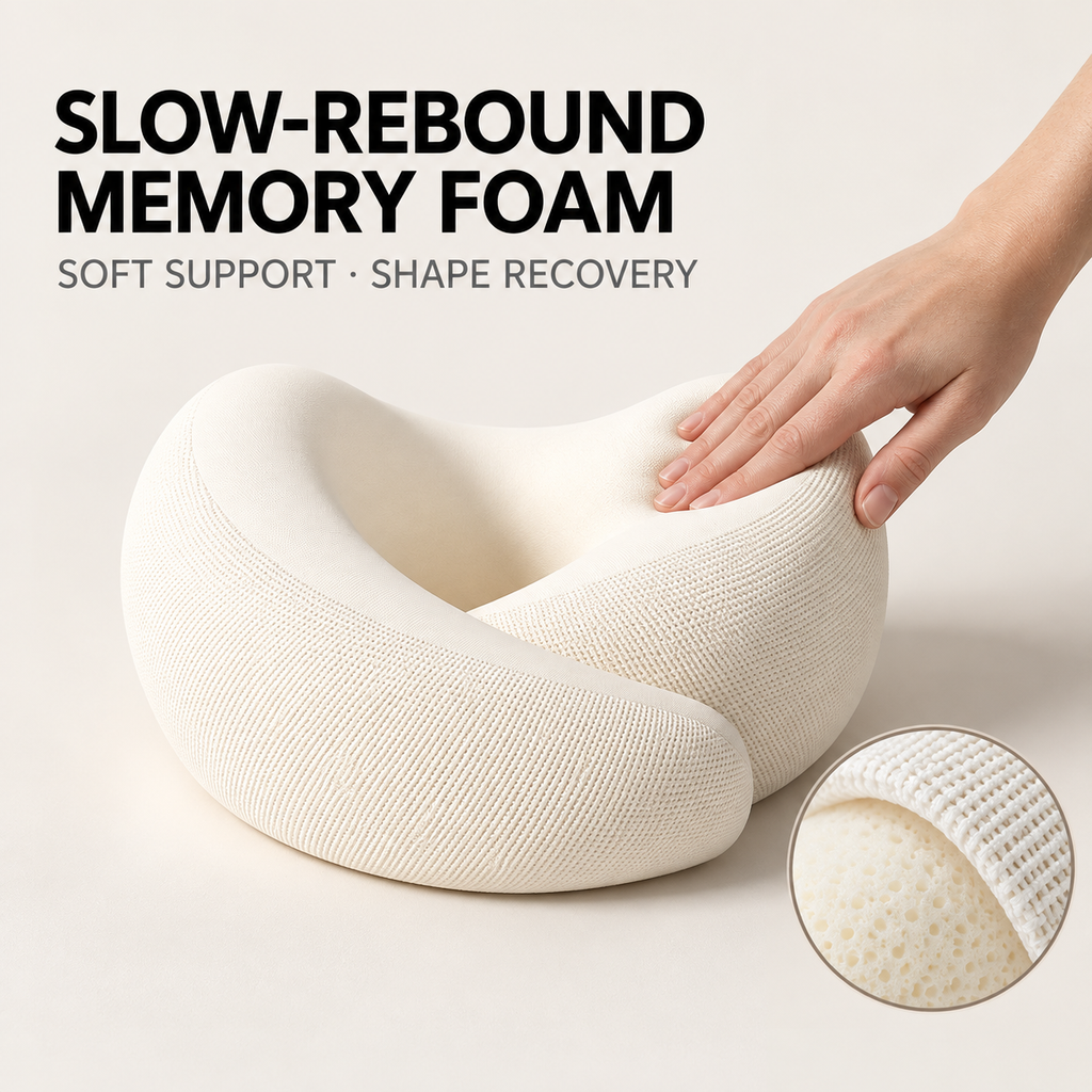 360° Memory Foam Neck Pillow with Case
