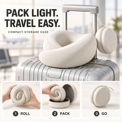 360° Memory Foam Neck Pillow with Case