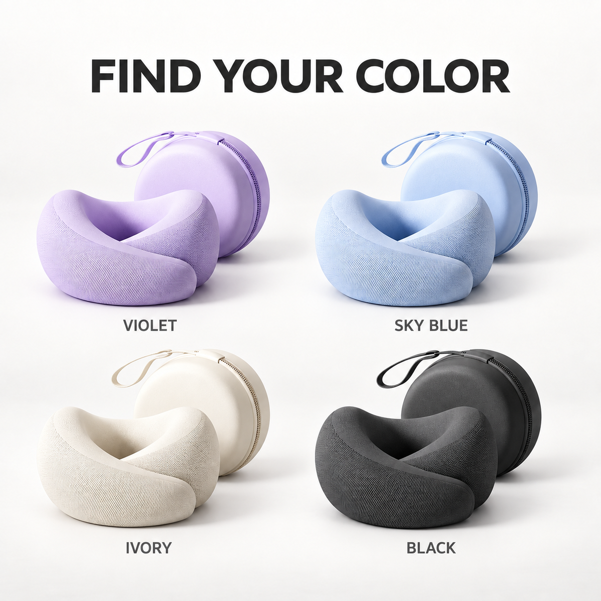 360° Memory Foam Neck Pillow with Case